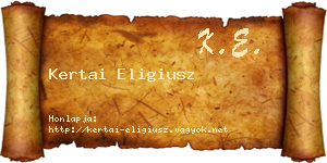 Kertai Eligiusz névjegykártya